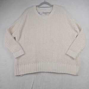 NWT American Eagle Sweater Womens‎ Medium Cream Chunky Knit Sweater Pullover